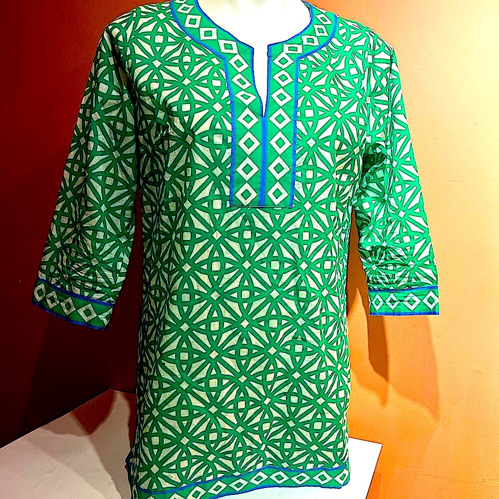 Gretchen Scott Cotton Split Neck Tunic Top